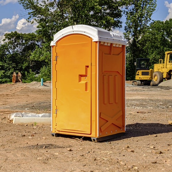 how often are the portable restrooms cleaned and serviced during a rental period in Poneto IN